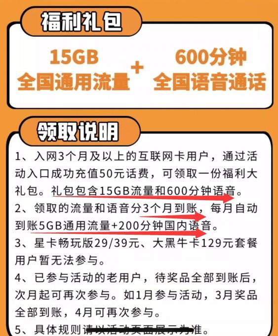 电信充值话费免费领15gb全国通用流量